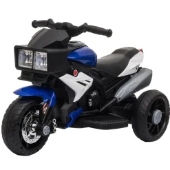 Homcom - Moto eléctrica batería 3 ruedas Trimoto Negro y Azul