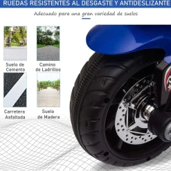 Homcom - Moto eléctrica batería 3 ruedas Trimoto Negro y Azul