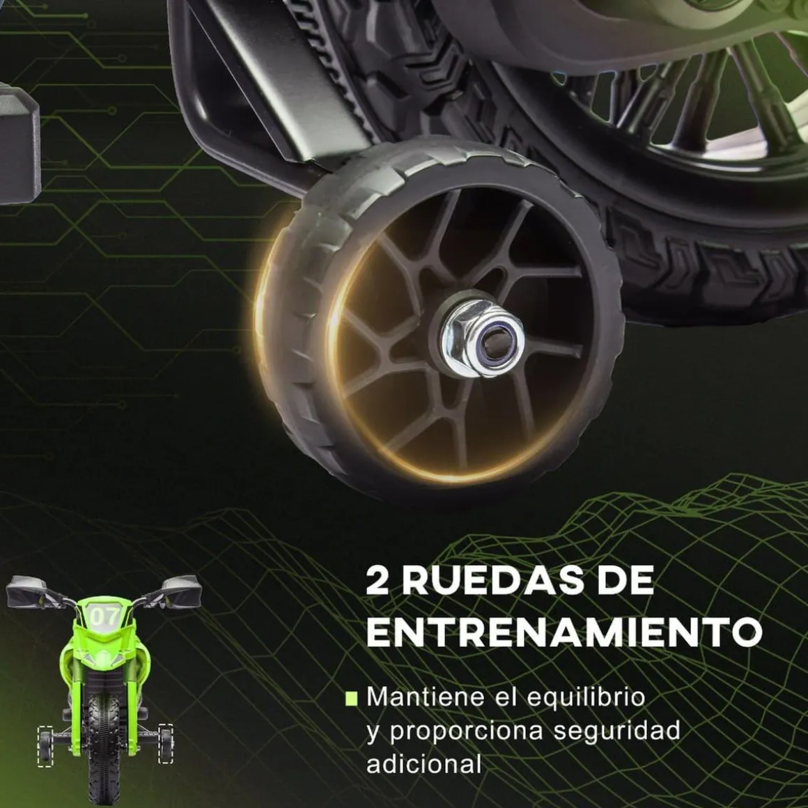Homcom - Moto eléctrica batería 6 V Verde
