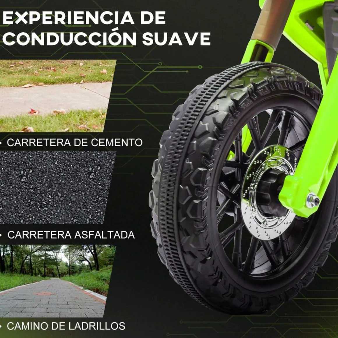 Homcom - Moto eléctrica batería 6 V Verde