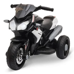 Homcom - Moto eléctrica batería 3 ruedas Trimoto Negro y Blanco