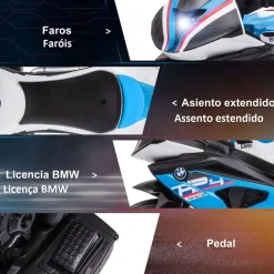 Homcom - Moto eléctrica BMW HP4 azul