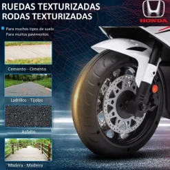 Homcom - Moto eléctrica Honda blanca