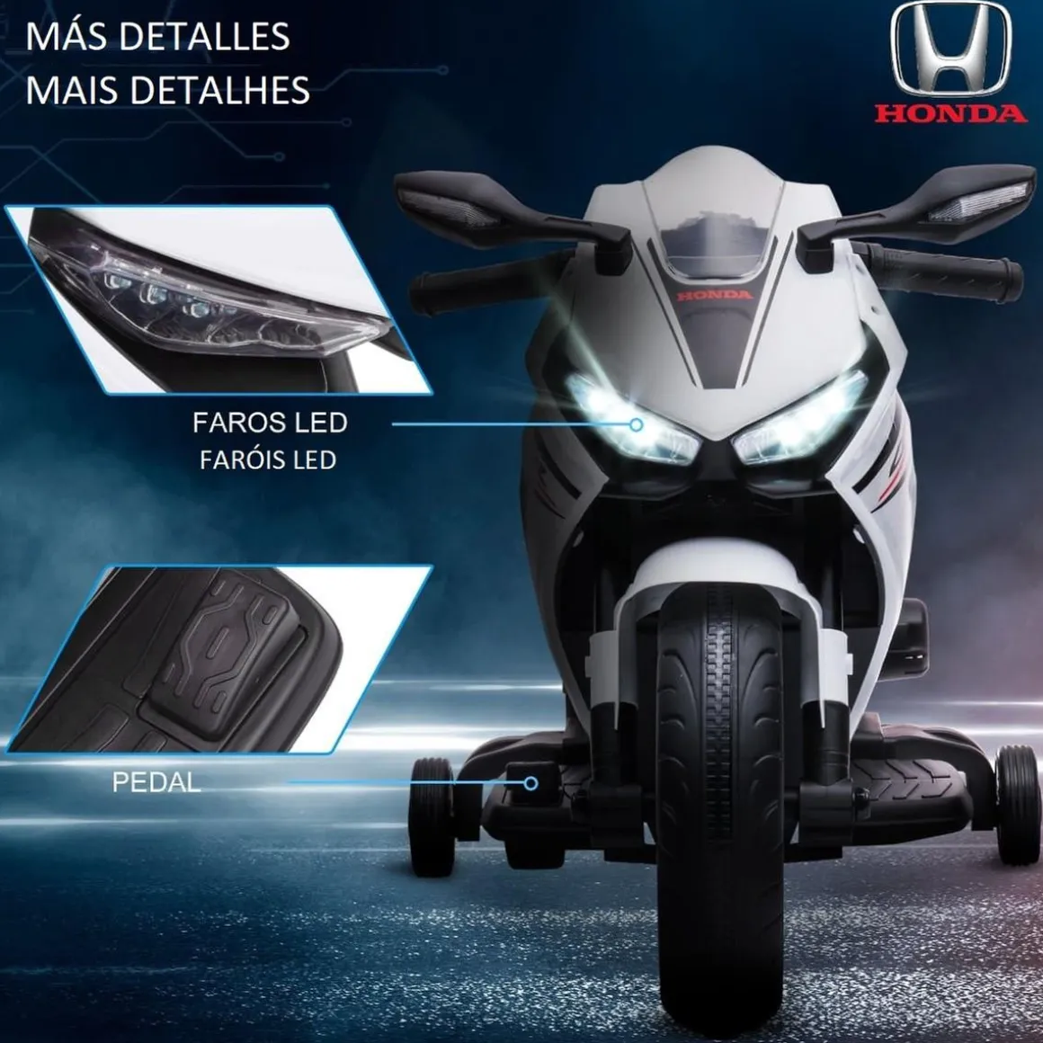 Homcom - Moto eléctrica Honda blanca