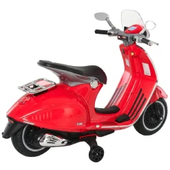 Homcom - Moto eléctrica infantil roja - Vespa Scooter