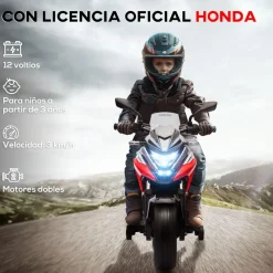Homcom - Moto eléctrica infantil Honda Rojo/Negro