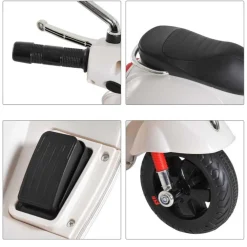 Homcom - Moto Eléctrica Infantil Blanco HomCom