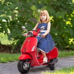 Homcom - Moto eléctrica infantil Vespa Rojo