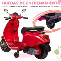 Homcom - Moto eléctrica infantil Vespa Rojo