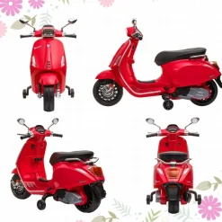 Homcom - Moto eléctrica infantil Vespa Rojo