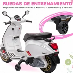 Homcom - Moto eléctrica infantil Vespa Blanco