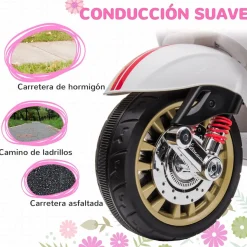 Homcom - Moto eléctrica infantil Vespa Blanco