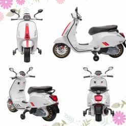 Homcom - Moto eléctrica infantil Vespa Blanco