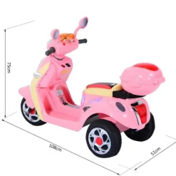 Homcom - Moto Eléctrica Infantil Tipo Triciclo HomCom