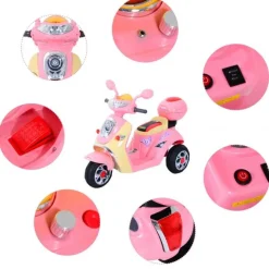 Homcom - Moto Eléctrica Infantil Tipo Triciclo HomCom