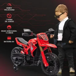 Homcom - Moto eléctrica para niños Rojo