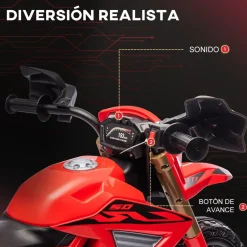Homcom - Moto eléctrica para niños Rojo