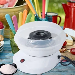 Homcom - Máquina Blanca de Algodón de Azúcar