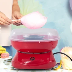 Homcom - Máquina Roja de Algodón de Azúcar
