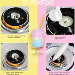 Homcom - Máquina Rosa de Algodón de Azúcar