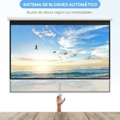 Homcom - Pantalla de proyección 100'' Blanco