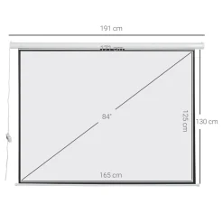 Homcom - Pantalla de proyección motorizada 84'' con mando
