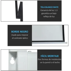 Homcom - Pantalla de proyección motorizada 100''con mando