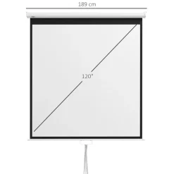 Homcom - Pantalla de proyección 99'' Blanco