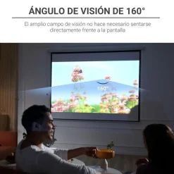 Homcom - Pantalla de proyección motorizada 120''con mando