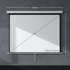 Homcom - Pantalla de proyección 84'' Blanco