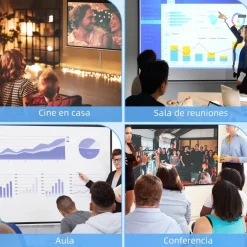 Homcom - Pantalla de proyección 80'' Blanco