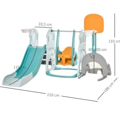 Homcom - Parque infantil de actividades 5 en 1