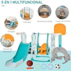 Homcom - Parque infantil de actividades 5 en 1