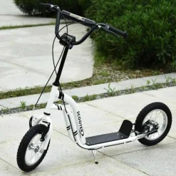 Homcom - Patinete Ajustable Para Niños Blanco/Negro HomCom