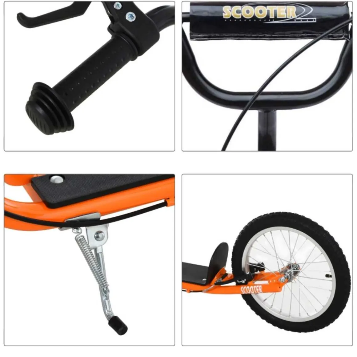 Homcom - Patinete Ajustable Para Niños Naranja HomCom