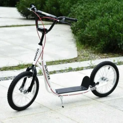 Homcom - Patinete Ajustable Para Niños Blanco HomCom