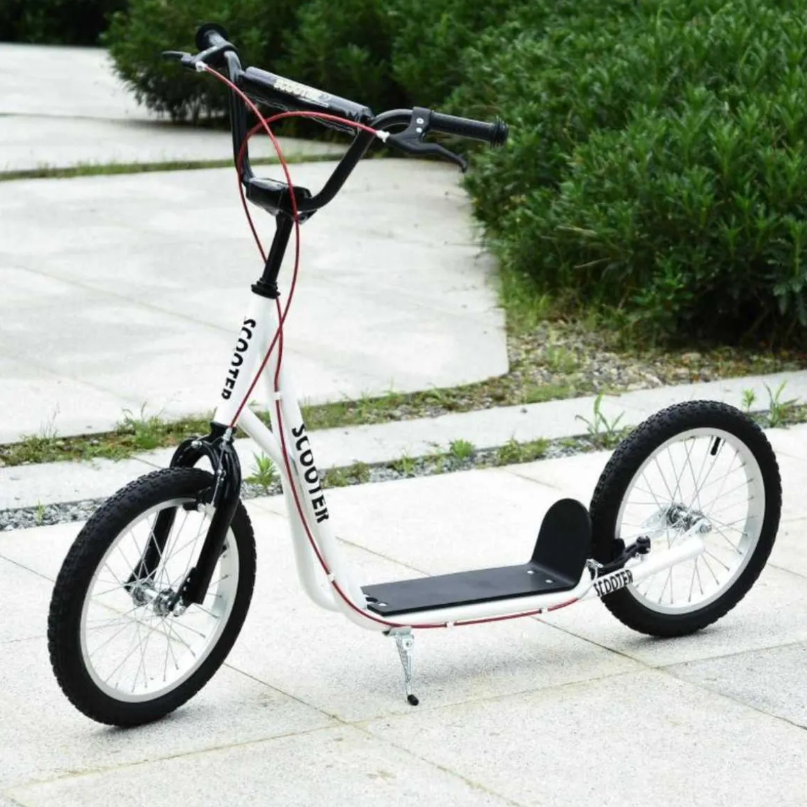 Homcom - Patinete Ajustable Para Niños Blanco HomCom