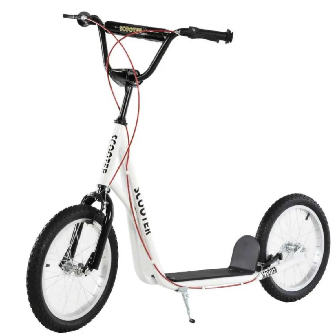 Homcom - Patinete Ajustable Para Niños Blanco HomCom