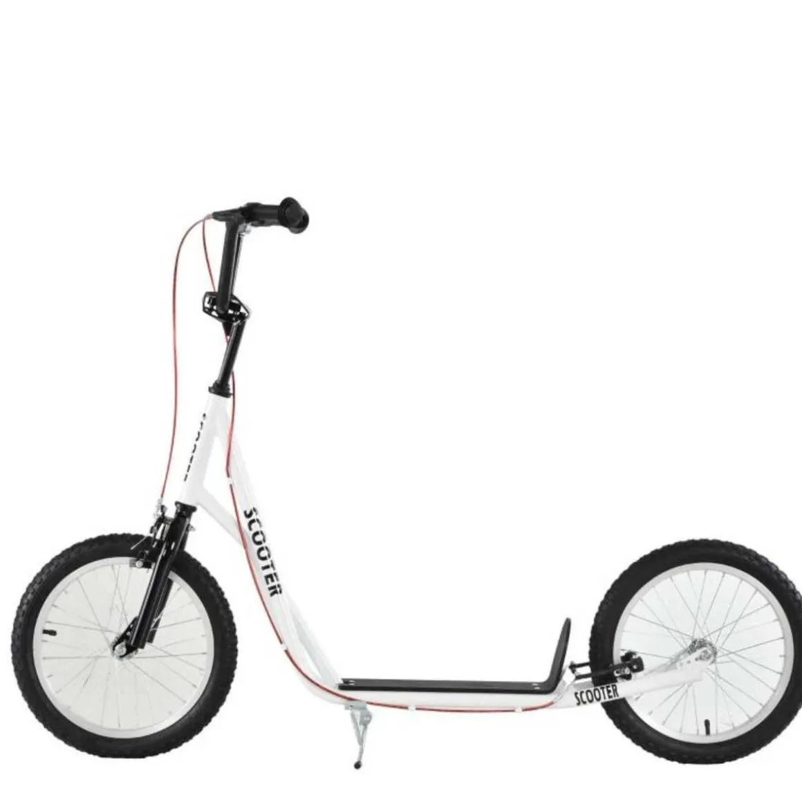 Homcom - Patinete Ajustable Para Niños Blanco HomCom