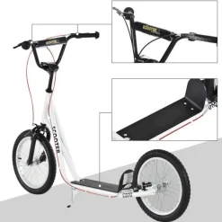 Homcom - Patinete Ajustable Para Niños Blanco HomCom