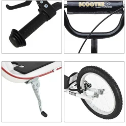 Homcom - Patinete Ajustable Para Niños Blanco HomCom