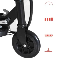 Homcom - Patinete Eléctrico Plegable Acero Negro HomCom