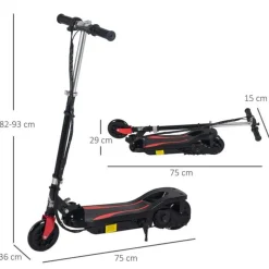 Homcom - Patinete Eléctrico Plegable Homcom Metal