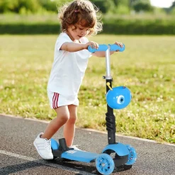 Homcom - Patinete evolutivo con asiento azul