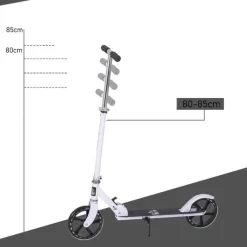 Homcom - Patinete Infantil Plegable Blanco HomCom