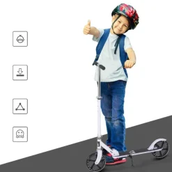 Homcom - Patinete Infantil Plegable Blanco HomCom