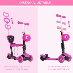 Homcom - Patinete scooter con asiento ajustable