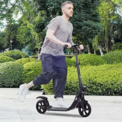 Homcom - Patinete Scooter Ajustable 2 ruedas Grande Negro