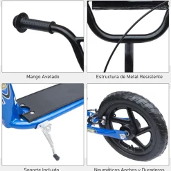 Homcom - Patinete Scooter Ajustable 2 ruedas Azul