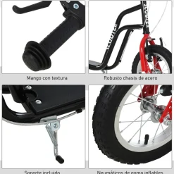 Homcom - Patinete Scooter regulable Negro